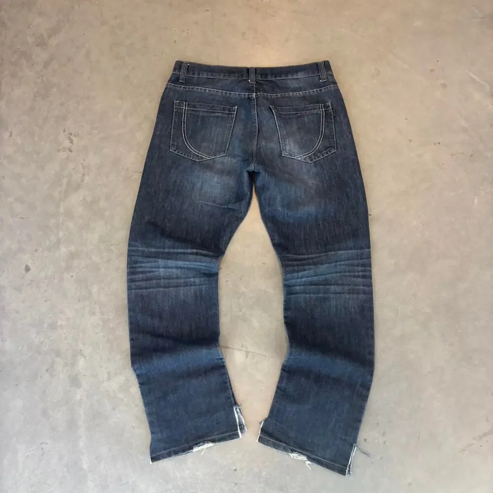 y2k faded washed baggy distressed jeans
